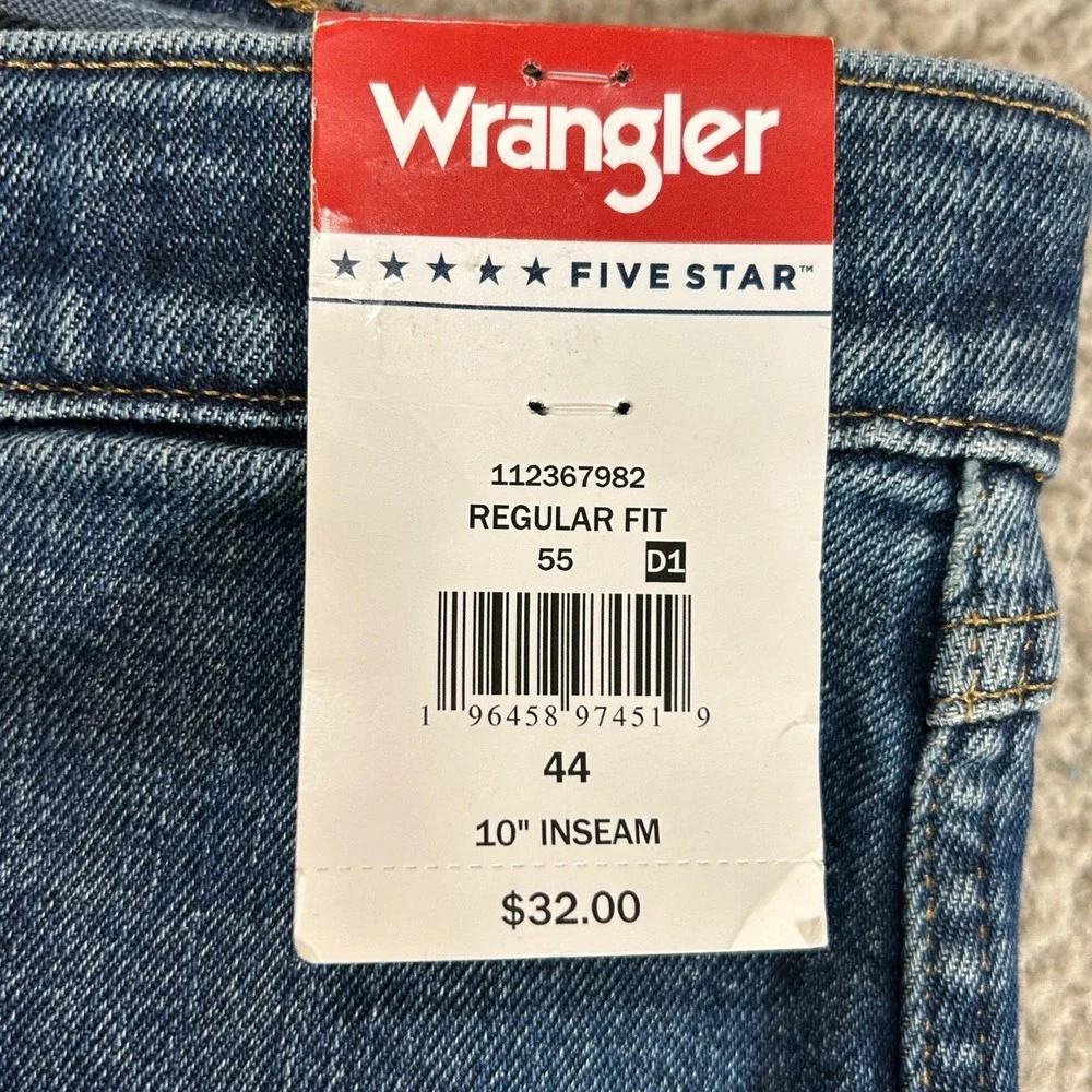 Wrangler Five Star‎ Performance Regular Fit Men's Denim Shorts Size 44 New NWT